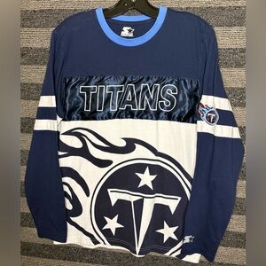 Starter Tennessee Titans NFL Jumbo Print Satin Longsleeve Shirt Men’s Medium EUC